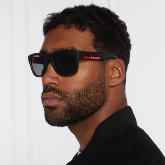 Prada Sunglasses Black Polarized Square Wrap Matte PS08VS SPS 08V 1BO-02G 59mm - Picture 13 of 16